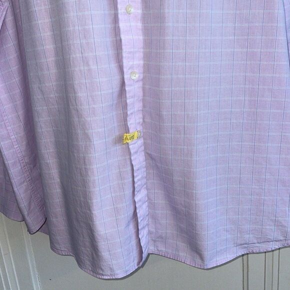 Vintage 80s Harold Powell lavender & white check cotton long sleeve shirt - Picture 5 of 10